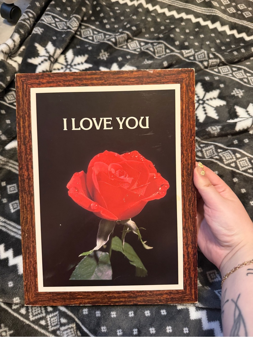 I Love You Red Rose Wall Art -